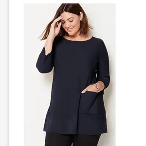 J. Jill Single Pocket Sweater Tunic Navy Blue - NWT